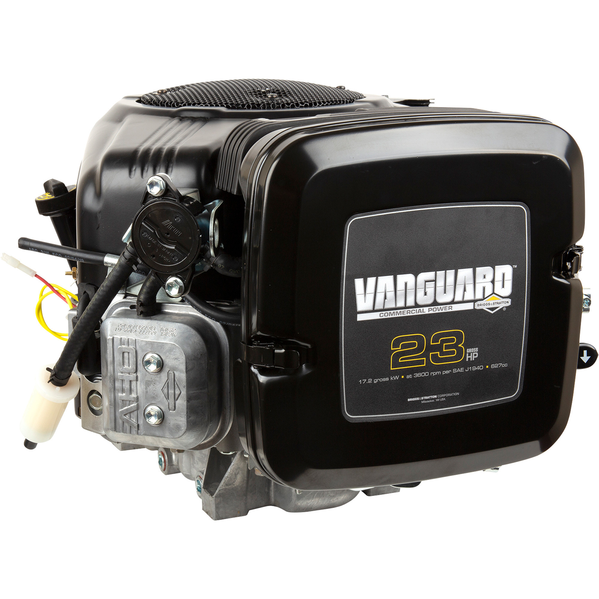 Briggs & Stratton V-Twin Small Block Vertical Engine, 627cc, 1 1/8in. Dia. Shaft, Model# 386777-0144-G1